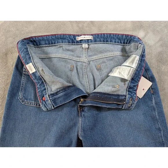 Tommy Hilfiger High Waist Bootcut Jeans Womens 32X30 Blue Denim Patch Pocket - Picture 6 of 14